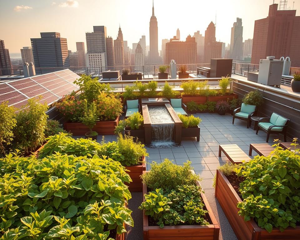 Rooftop gardens NYC showcasing urban sustainability projects